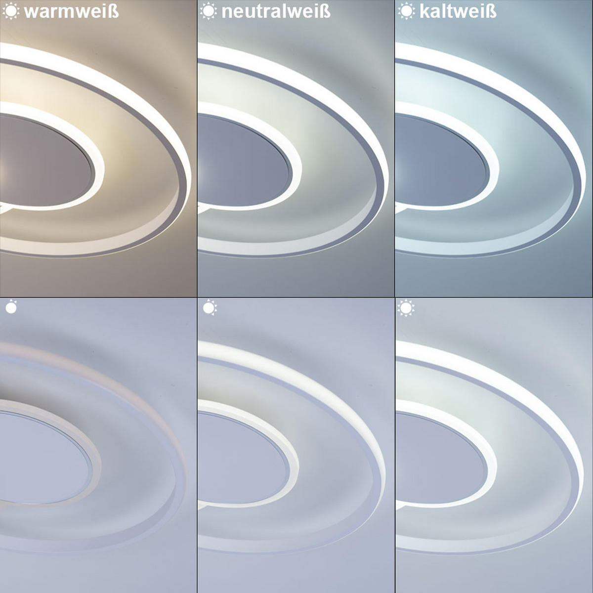 LED DECKENLEUCHTE Metall Weiß Chromring - Weiß, Metall (54/46/6cm) - Globo Lighting