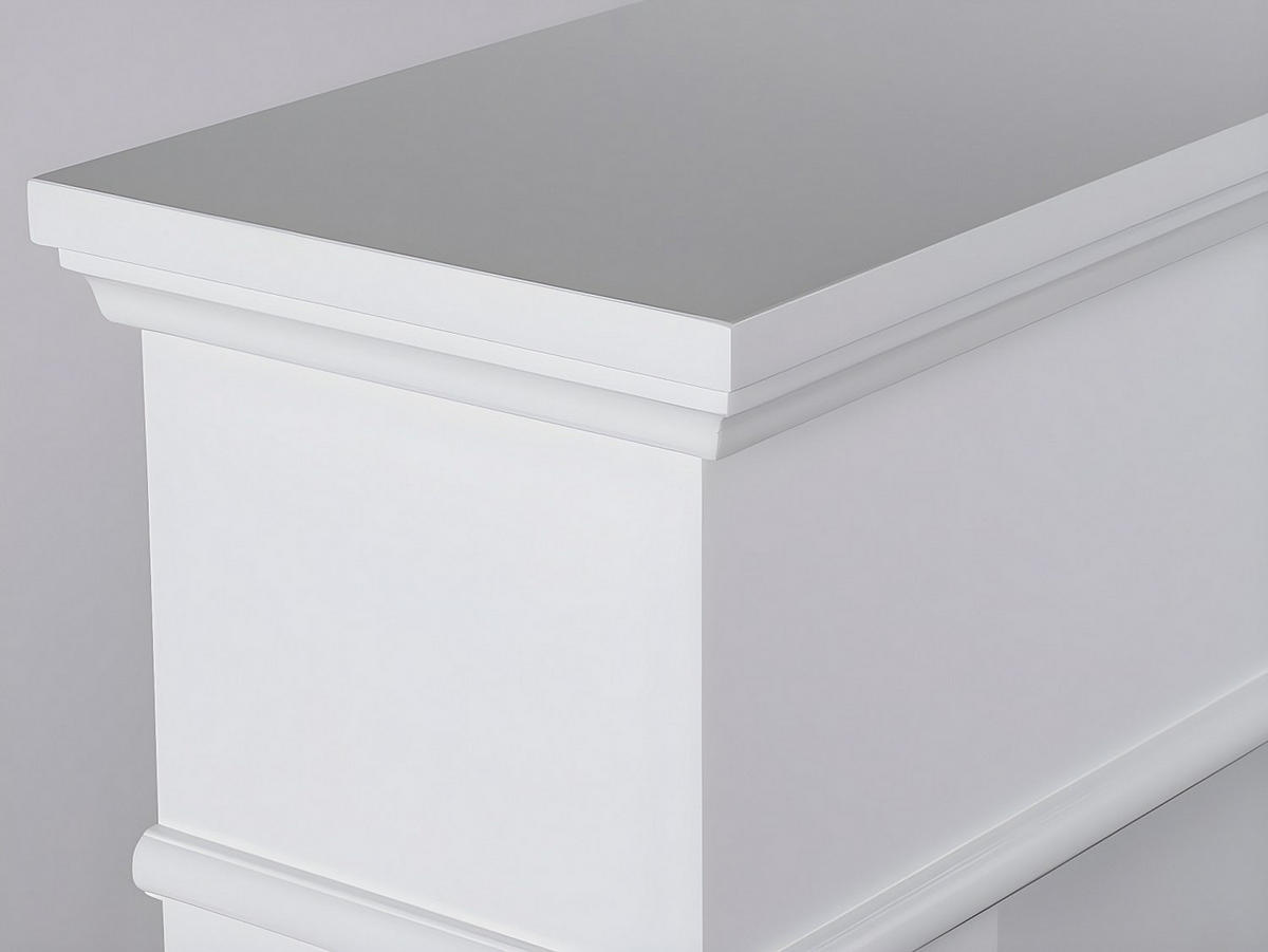 KAMIN - 98 x 24 - glas - weiß Vesuvia - Weiß, Glas (98/102.5/24cm) - Vente-Unique