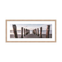 POSTER mit Rahmen 70x30 cm Strandlandschaft Meer - Beige, Holz (71/30cm) - artissimo