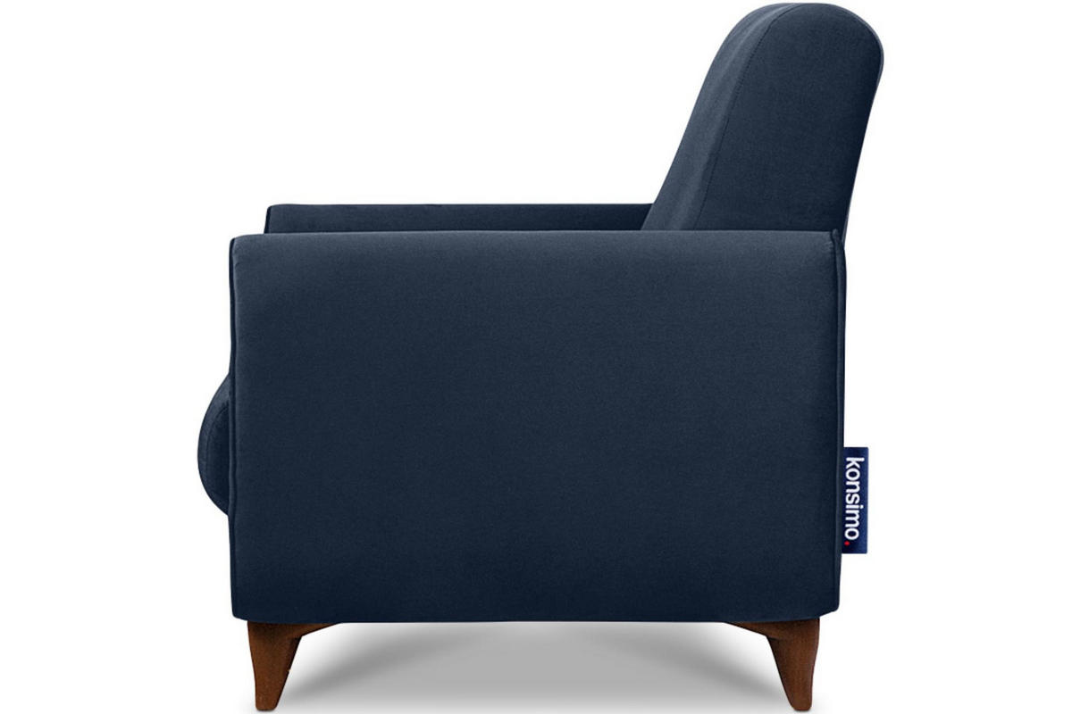 SESSEL GUSTAVO mit Armlehnen, blau - Blau/Braun, Holz/Holzwerkstoff (83/95/92cm) - KONSIMO®