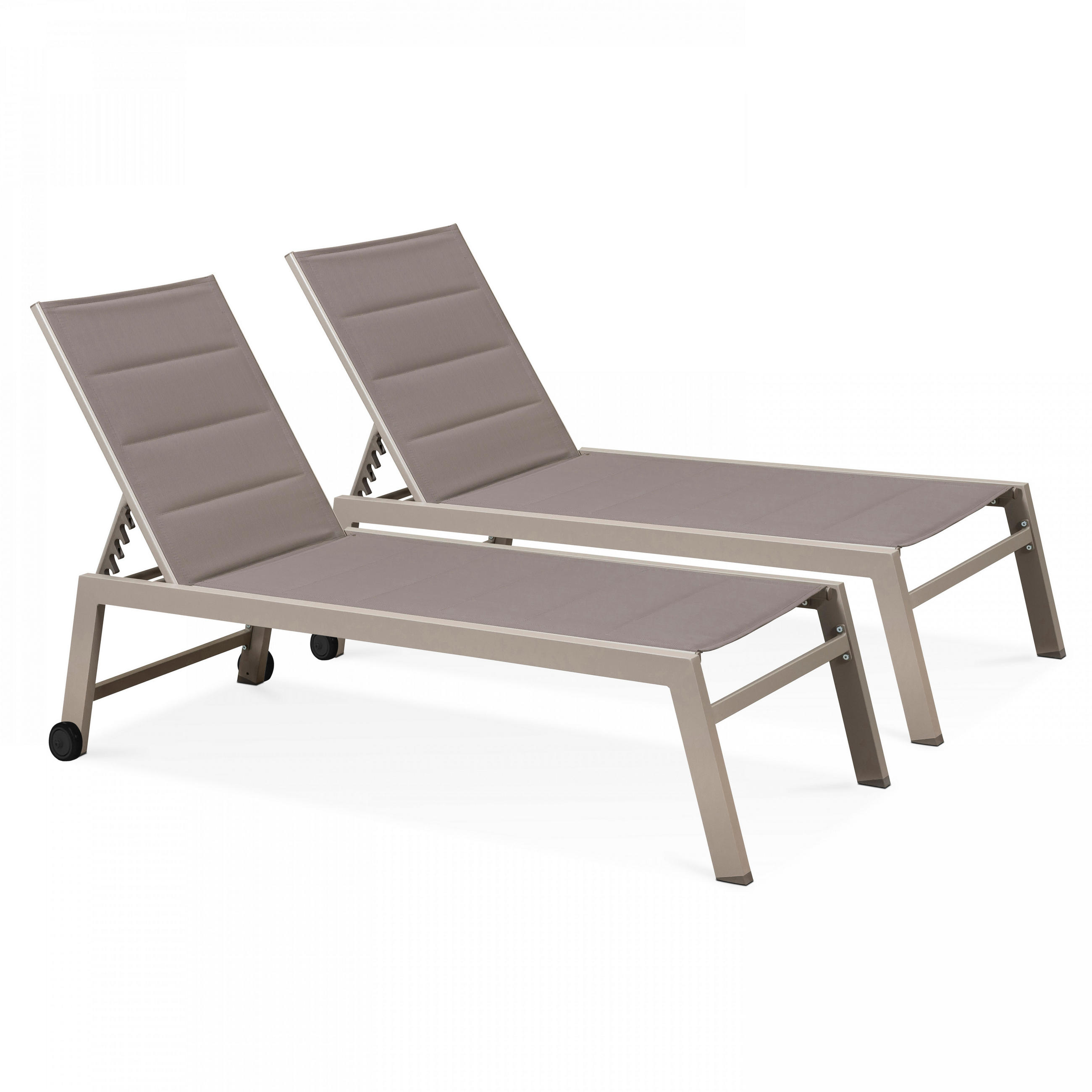 Oviala Sonnenliege Taupe 202x103x65 cm