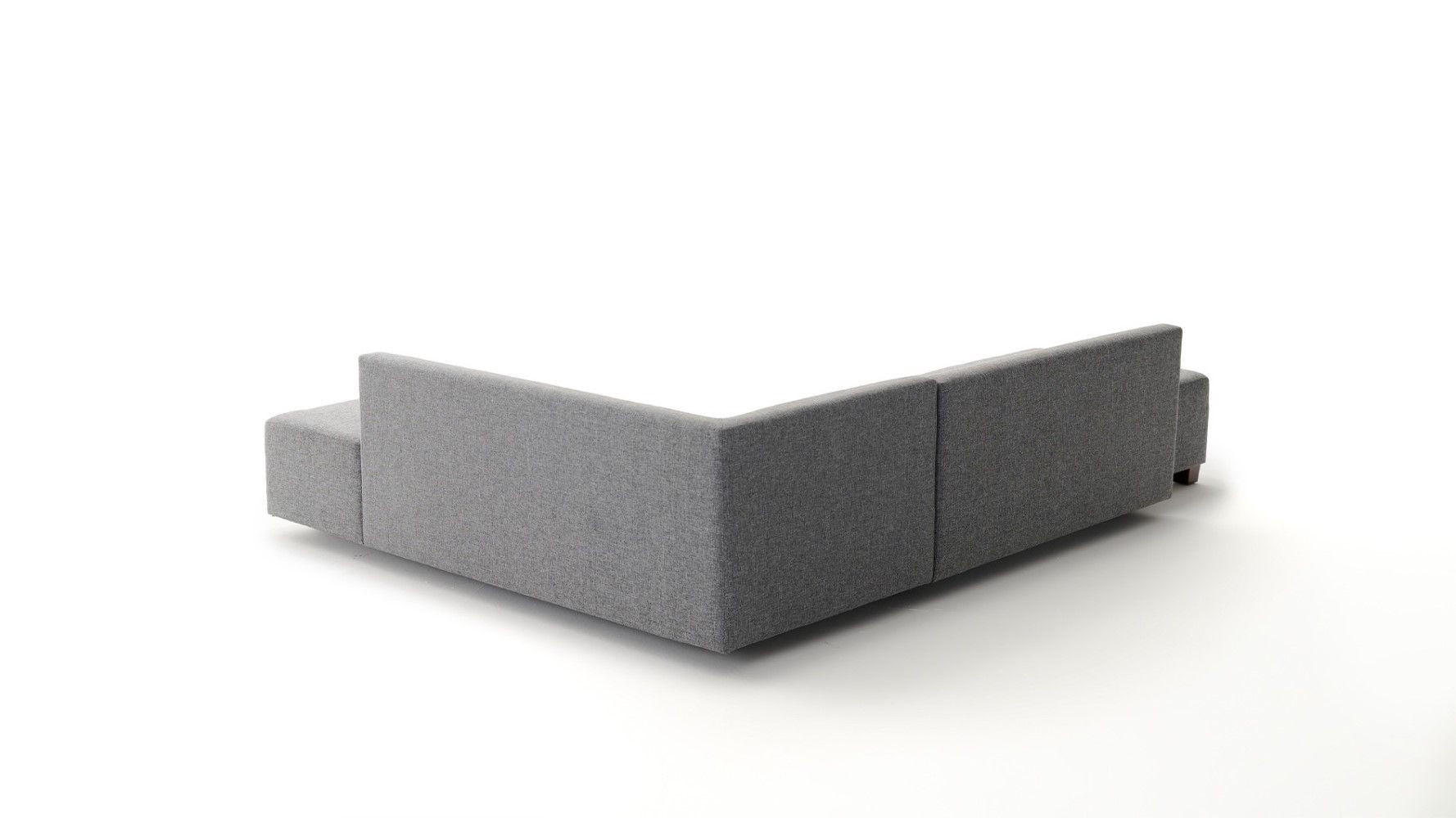 ECKSOFA mit rollbarer Schlaffunktion - Walnussfarben/Grau, Holzwerkstoff/Kunststoff (206/280cm) - myHomelando