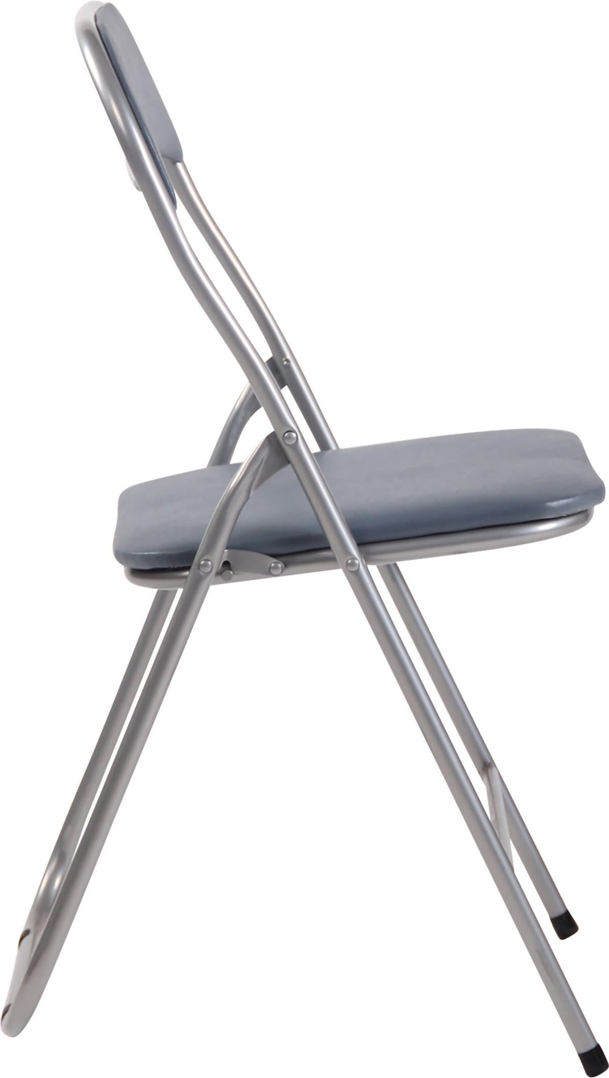 BESUCHERSTUHL Lederlook grau/silber - Silberfarben/Grau, Textil/Metall (45/78/45cm) - CLP