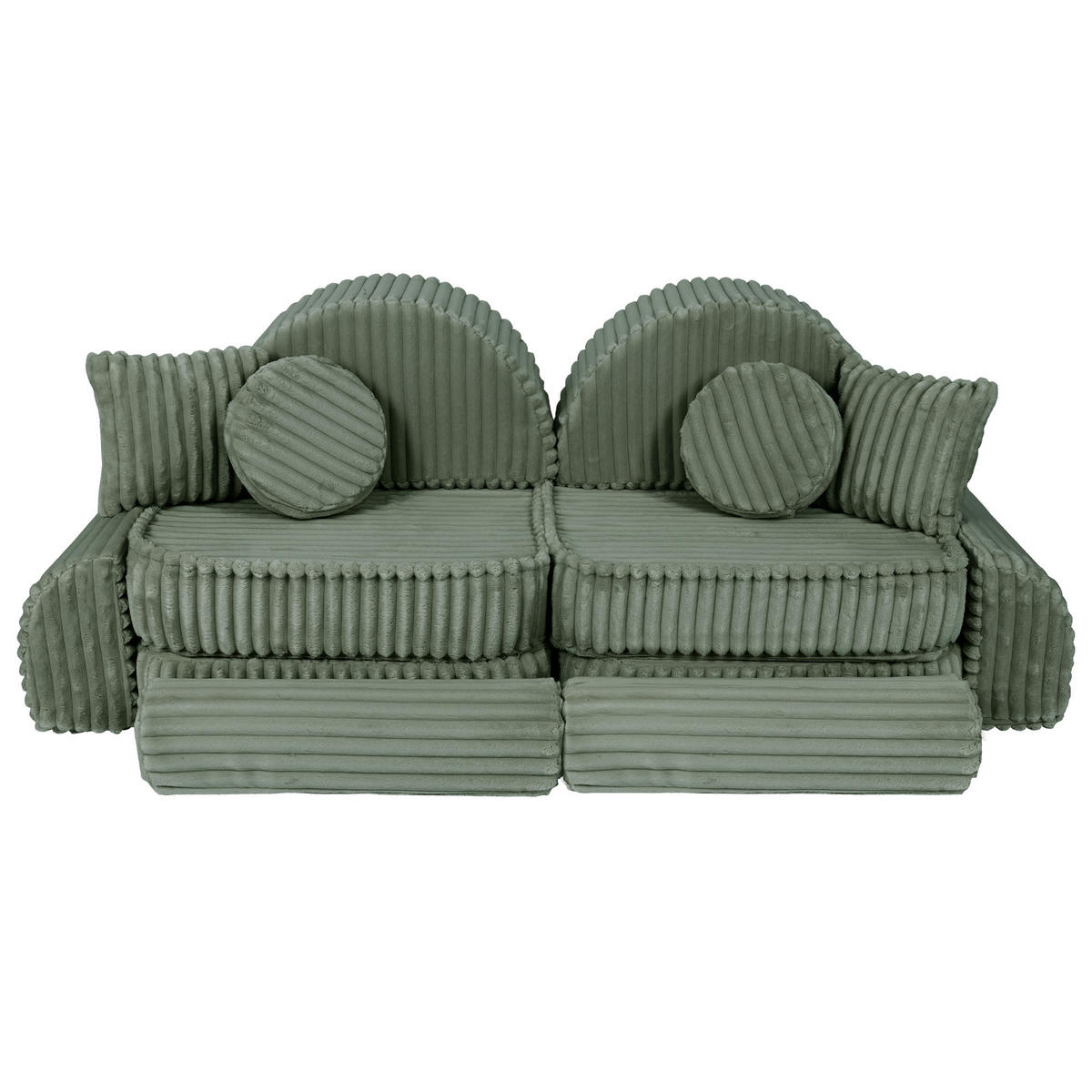 KINDERSOFA, Pocket Max, Churros, Salboliv - Olivgrün, Textil (120/25/60cm) - MeowBaby