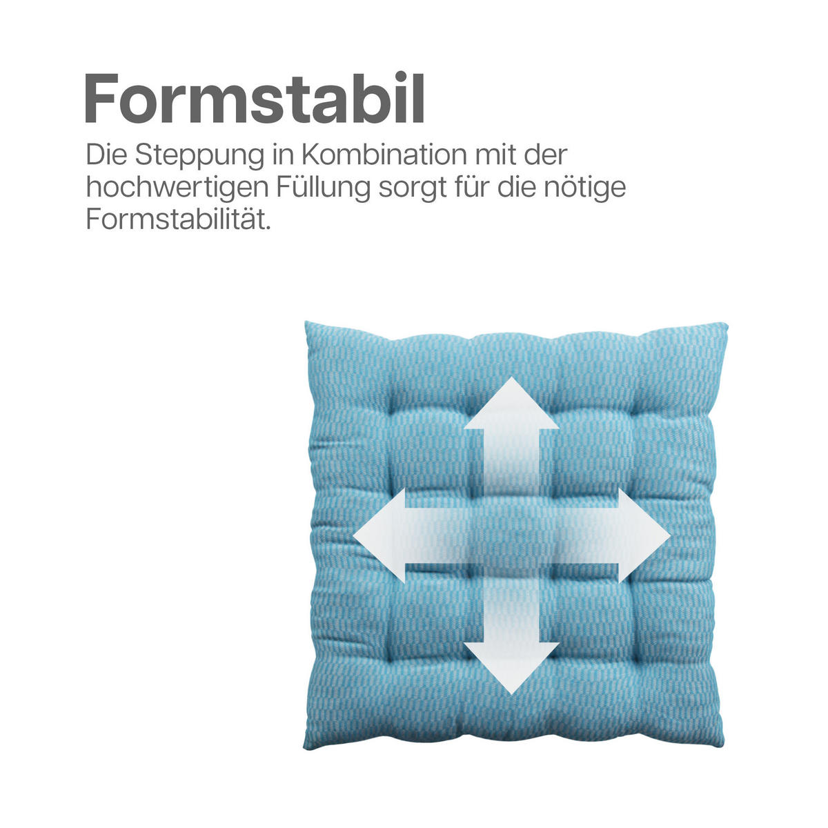 SITZKISSEN Lissabon 40x40cm Türkis 1er Pack - Türkis, Textil (40/40/6cm)