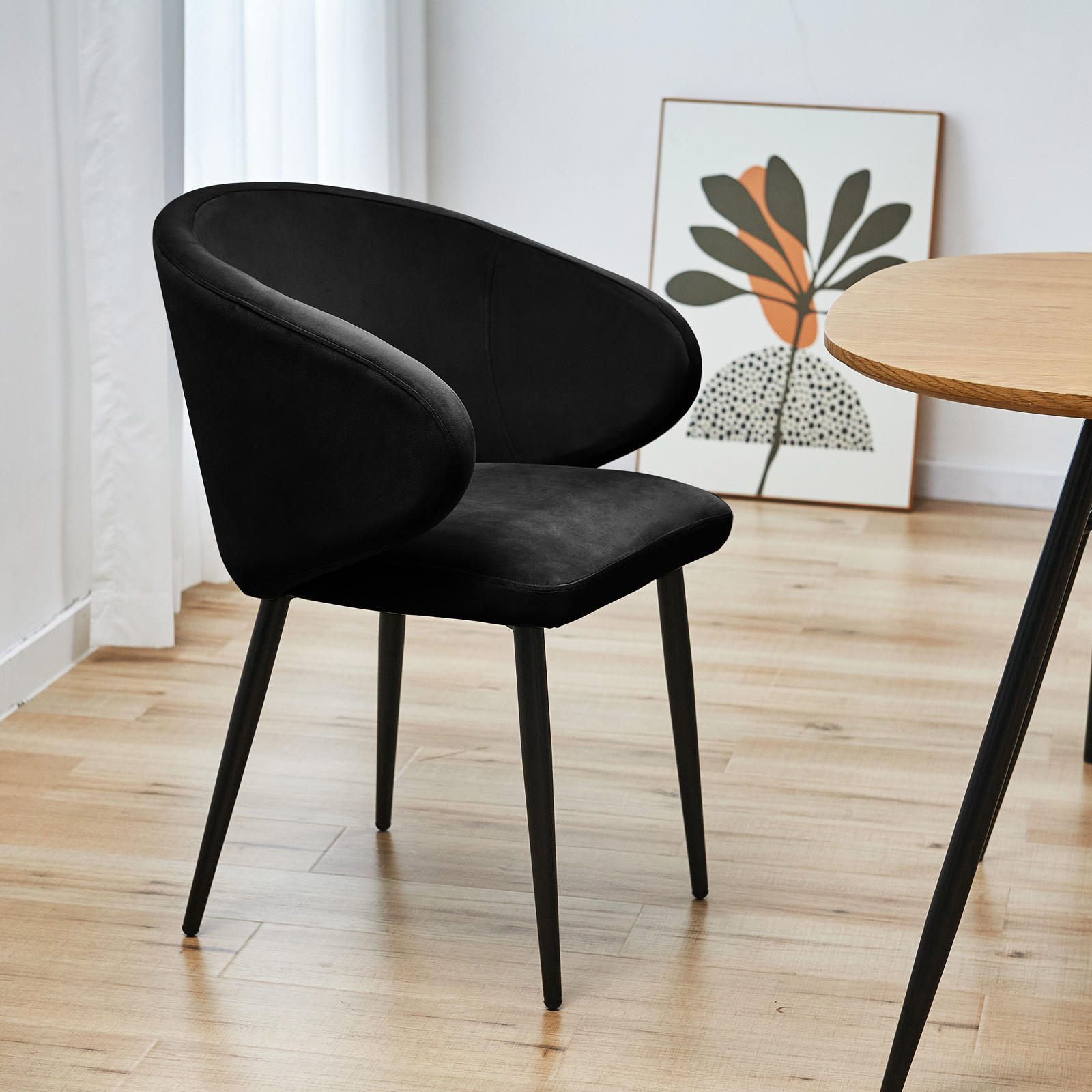 ESSZIMMERSTÜHLE AUDREY (2er Set) - Schwarz, Textil/Metall (57/77/56cm) - SVITA