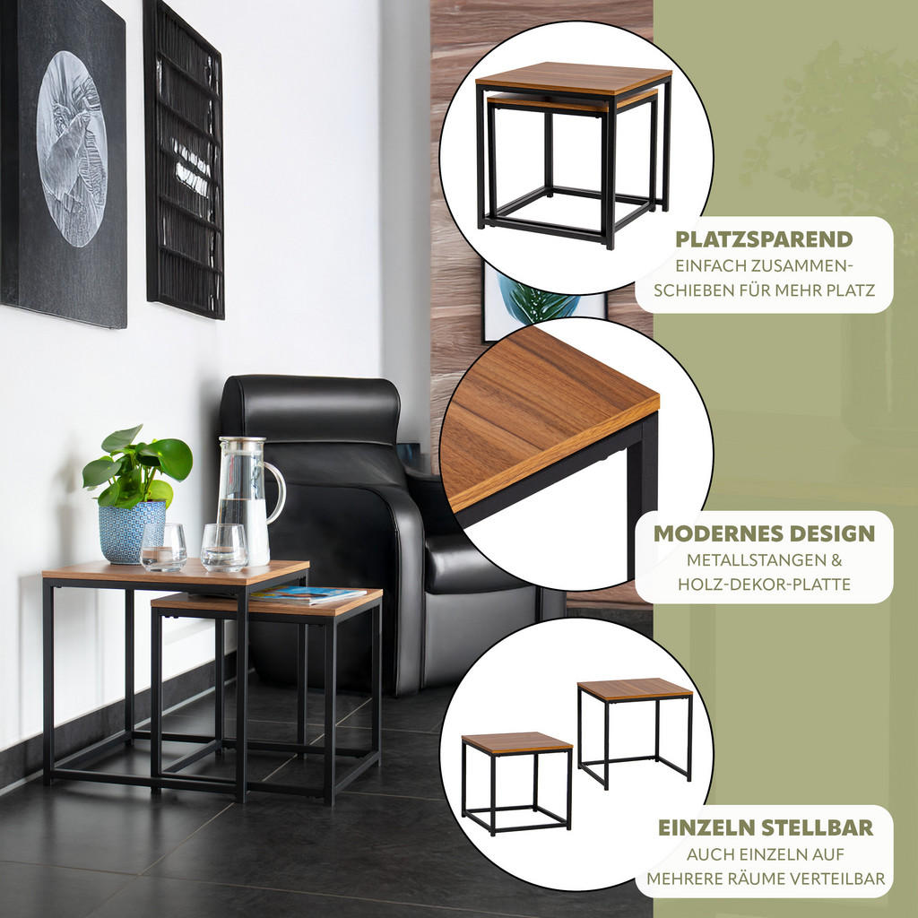 Thumbnail - bremermann Beistelltische, Schwarz, Metall, 40x40x40 cm, Wohnzimmer, Wohnzimmertische, Beistelltische