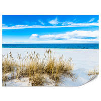 FOTOTAPETE für Badezimmer Sonnenstrand Meer Landschaft Sand 350x256 - Blau/Beige, Papier (350/256cm) - Muralo