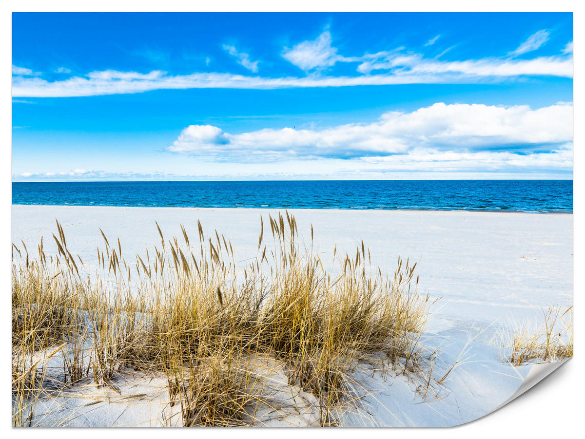 FOTOTAPETE für Badezimmer Sonnenstrand Meer Landschaft Sand 350x256 - Blau/Beige, Papier (350/256cm) - Muralo
