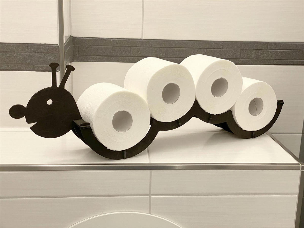 TOILETTENPAPIERHALTER Holz Schwarz 62,5/10/19 cm - Schwarz, Holz (62.5/19/10cm) - DanDiBo
