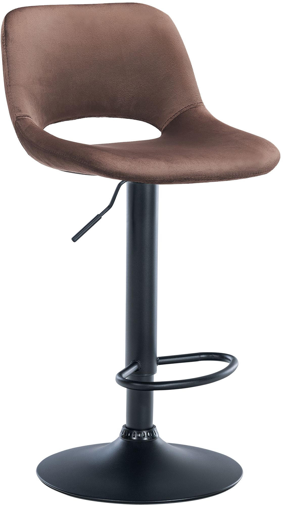 BARHOCKER Samt braun - Braun, Textil (42/86/46cm) - CLP