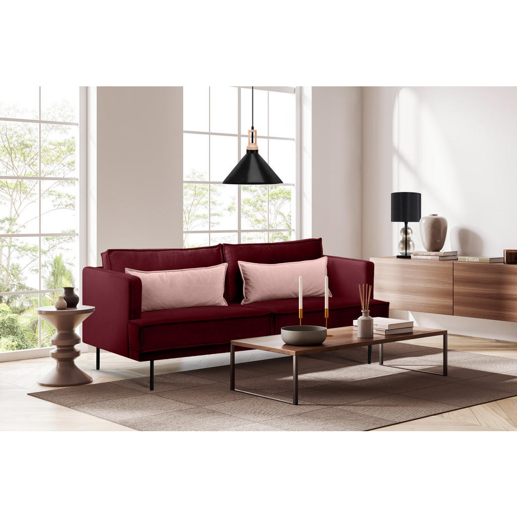 Thumbnail - Konsimo® 3-Sitzer-Sofa, Rot, Textil, 193x84x92 cm, Hergestellt in Europa, Wohnzimmer, Sofas & Couches, Sofas, 3-Sitzer S...