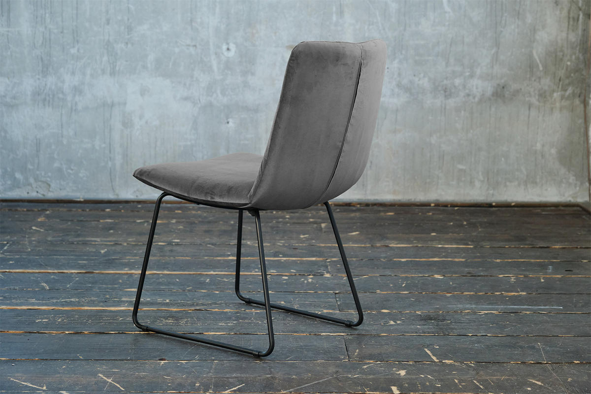 STUHL NEW CHARME Steingrau Velvet (1er-Set) - Grau, Textil (52/87/66cm) - KAWOLA