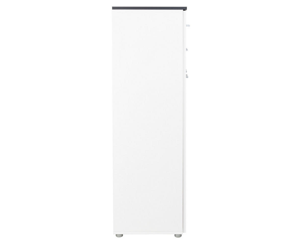 HIGHBOARD Kommode Prato - Anthrazit/Silberfarben, Holzwerkstoff/Kunststoff (156/123/39cm) - arthur berndt