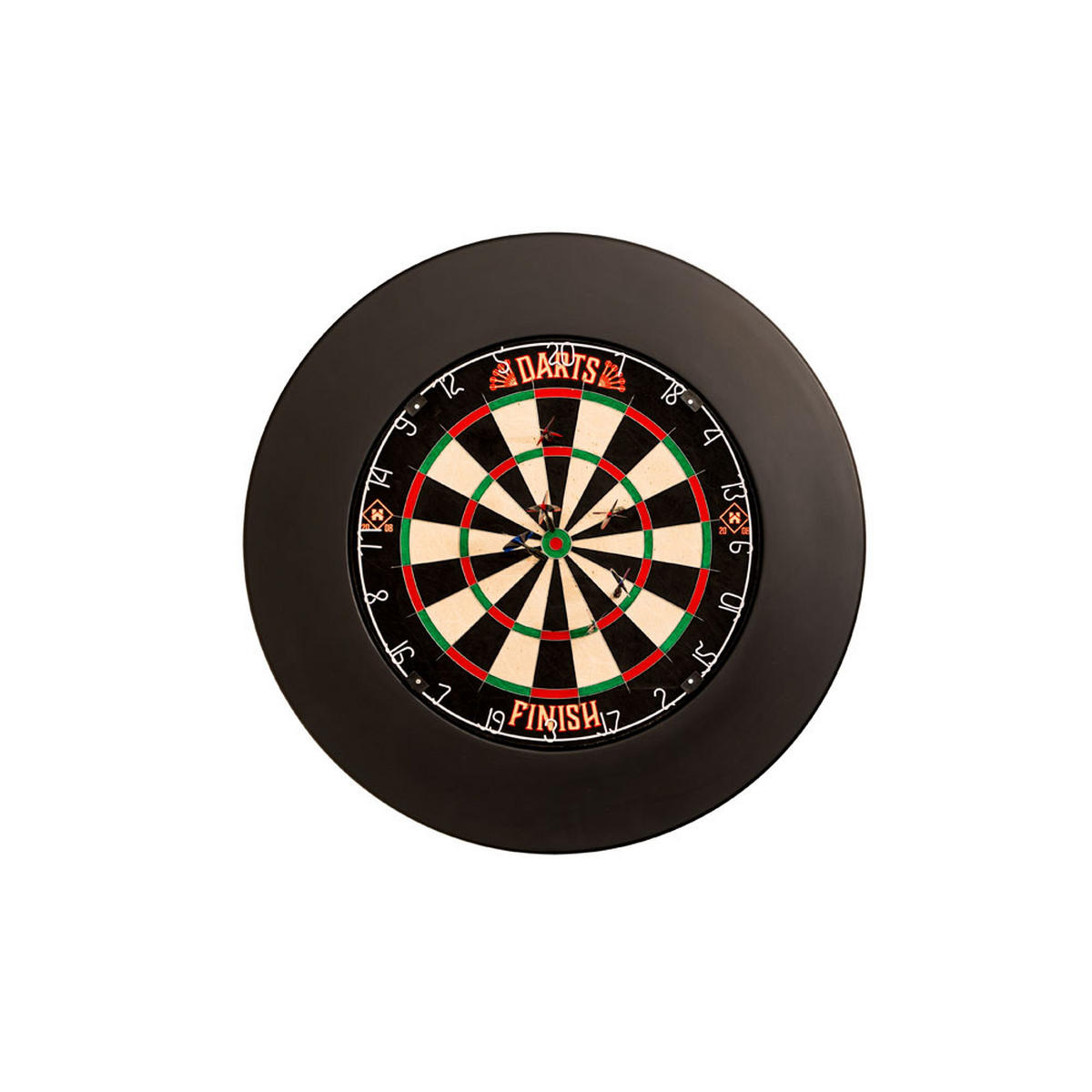 DARTSCHEIBE GOOD DARTS - Modell: Dartscheibe FINISCH Klassisch, Ausführung: mit Surround - Schwarz, Kunststoff (68/3.4cm) - Home Deluxe