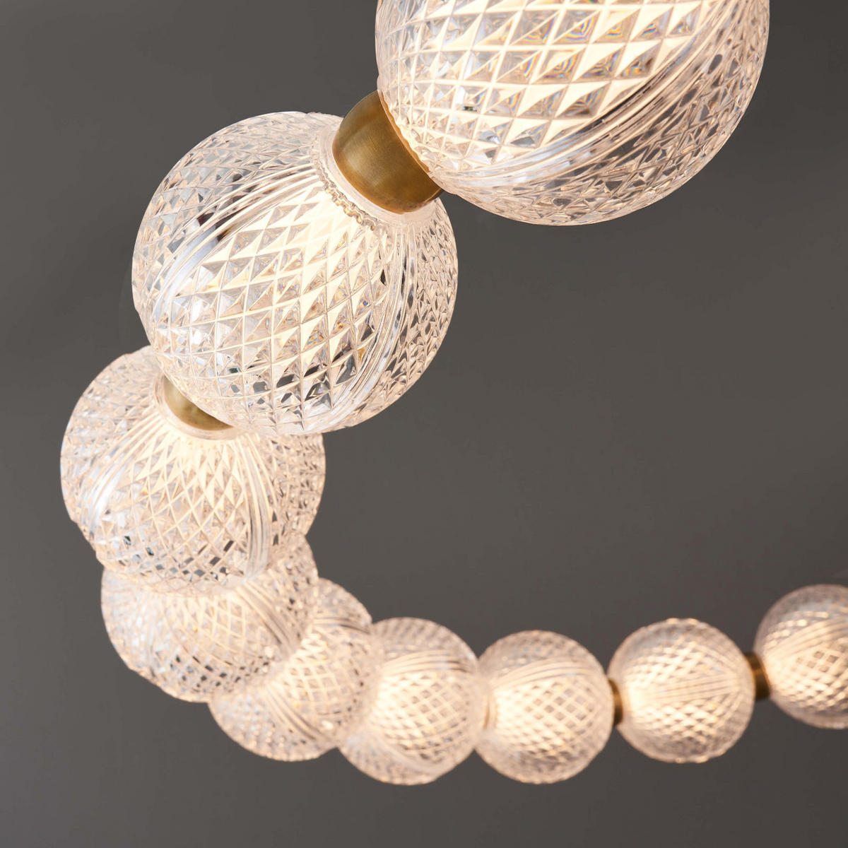 HÄNGELEUCHTE Roseli, Transparent und goldfarben, 8cm - Transparent, Metall (8/57/8cm) - KOSILUM