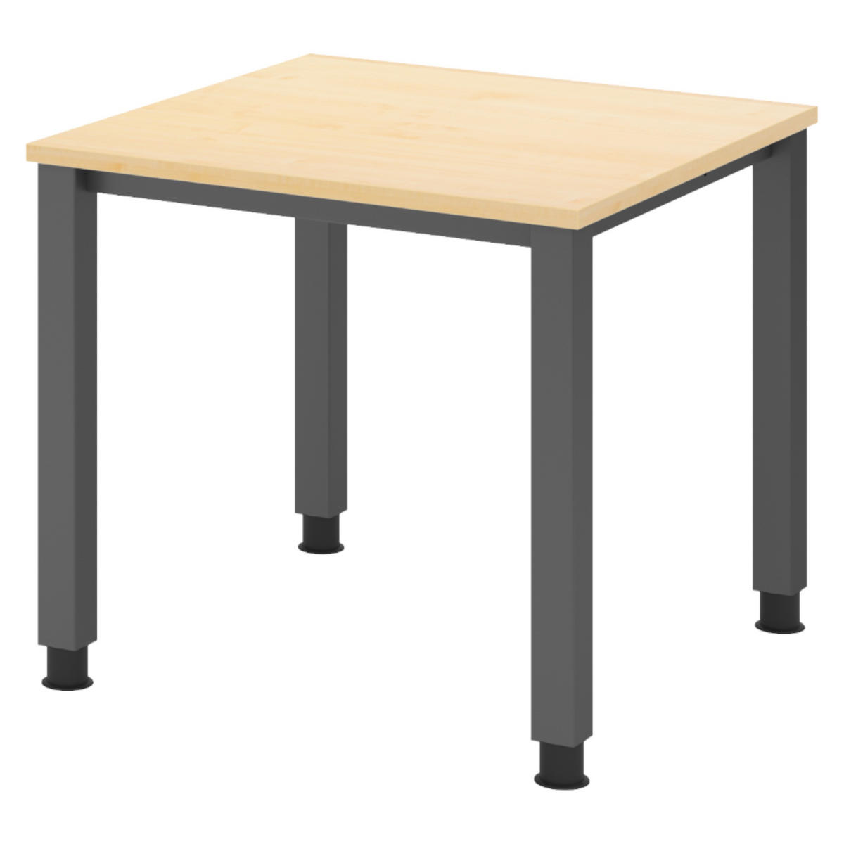 SCHREIBTISCH Serie-Q Gestell: Graphit 80/80/74 cm in Ahornfarben - Ahornfarben, Holzwerkstoff (80/80/74cm) - bümö