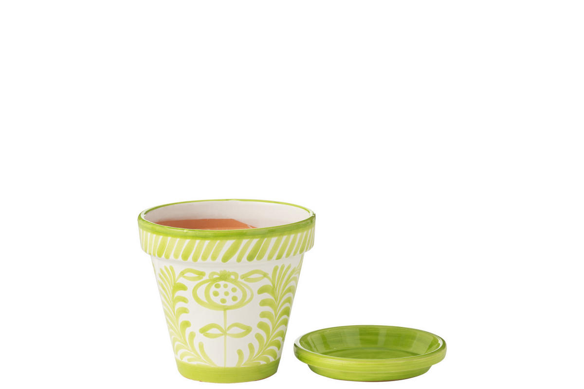 BLUMENTOPF GRANADA PATTERN - Töpferei - Grun - M - Ø 27 cm - Multicolor, Keramik (27/25cm) - J-Line