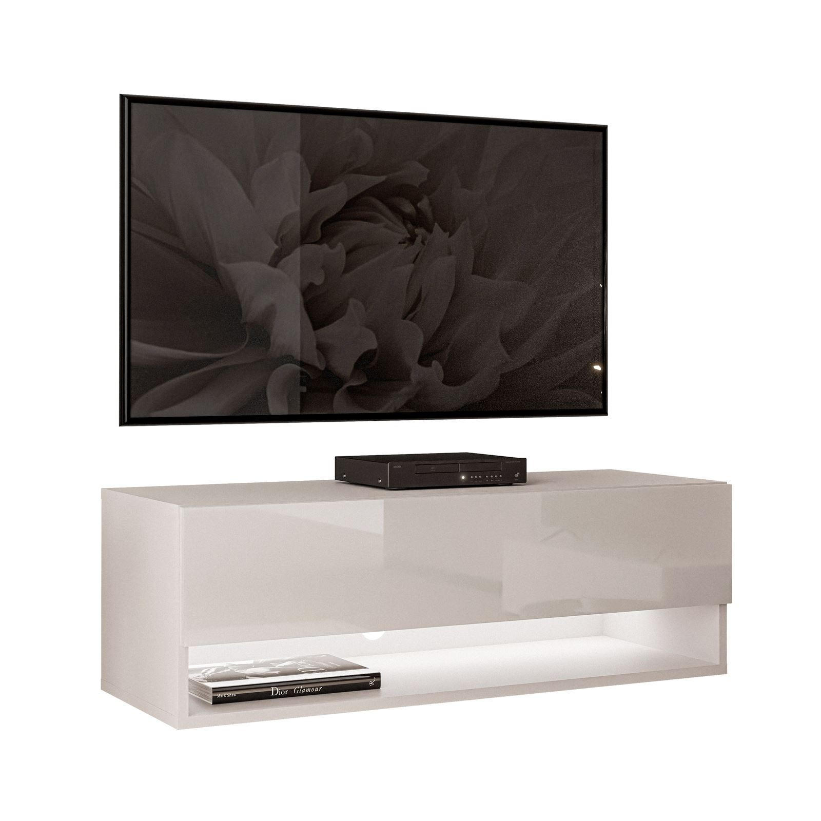 HÄNGESCHRANK TV-Möbel CALANTE 90 cm mit LED-Beleuchtung - Beige, Holzwerkstoff (90/30/35cm) - Lookway