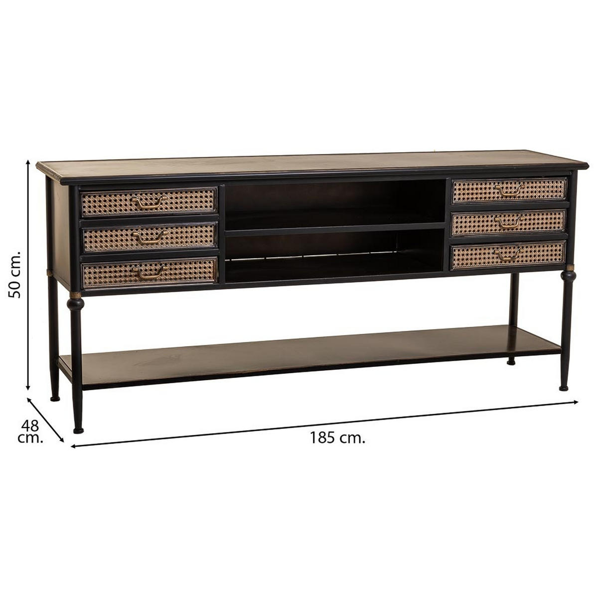 SIDEBOARD aus Metall 180x45x80 cm - Braun, Metall (180/80/45cm) - Wanderlust