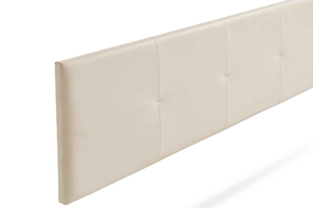 KOPFTEIL gepolstert ALTEA Kunstleder 115x50x5 cm - Eierschale - Moonia - Birkefarben, Holz (115/5/50cm)