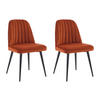STUHL 2er-Set - Samt & schwarzes Metall - Terracotta - ELEANA - Braun, Textil (52/81/49cm) - Vente-Unique
