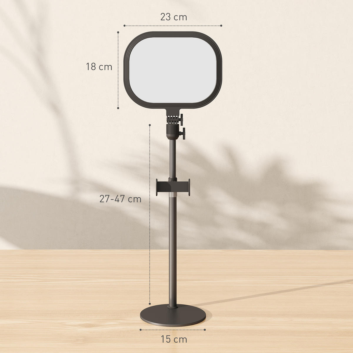 TISCHLAMPE mit Memory-Funktion, Schwarz - Schwarz, Metall (23/23/65cm) - HOMCOM