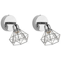 WANDLEUCHTE Erma 10x16x16 cm - Silberfarben, Metall (10/16/16cm) - Beliani