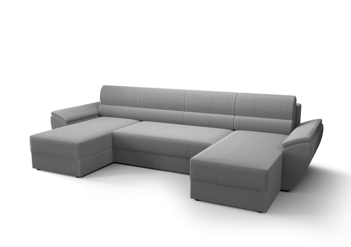 ECKSOFA REBIU2 Poso 110 mit Schlaffunktion - Grau, Textil (326/86/140cm) - Bedante