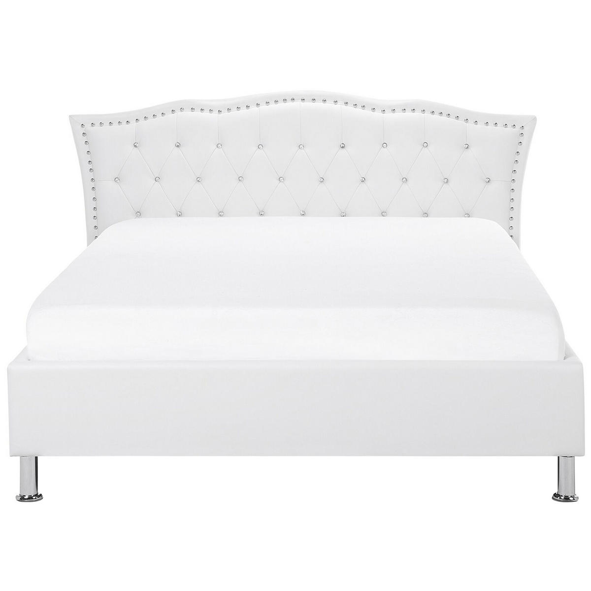 BETT 140/200cm Weiß Metz - Weiß, Textil (140/200cm) - Beliani