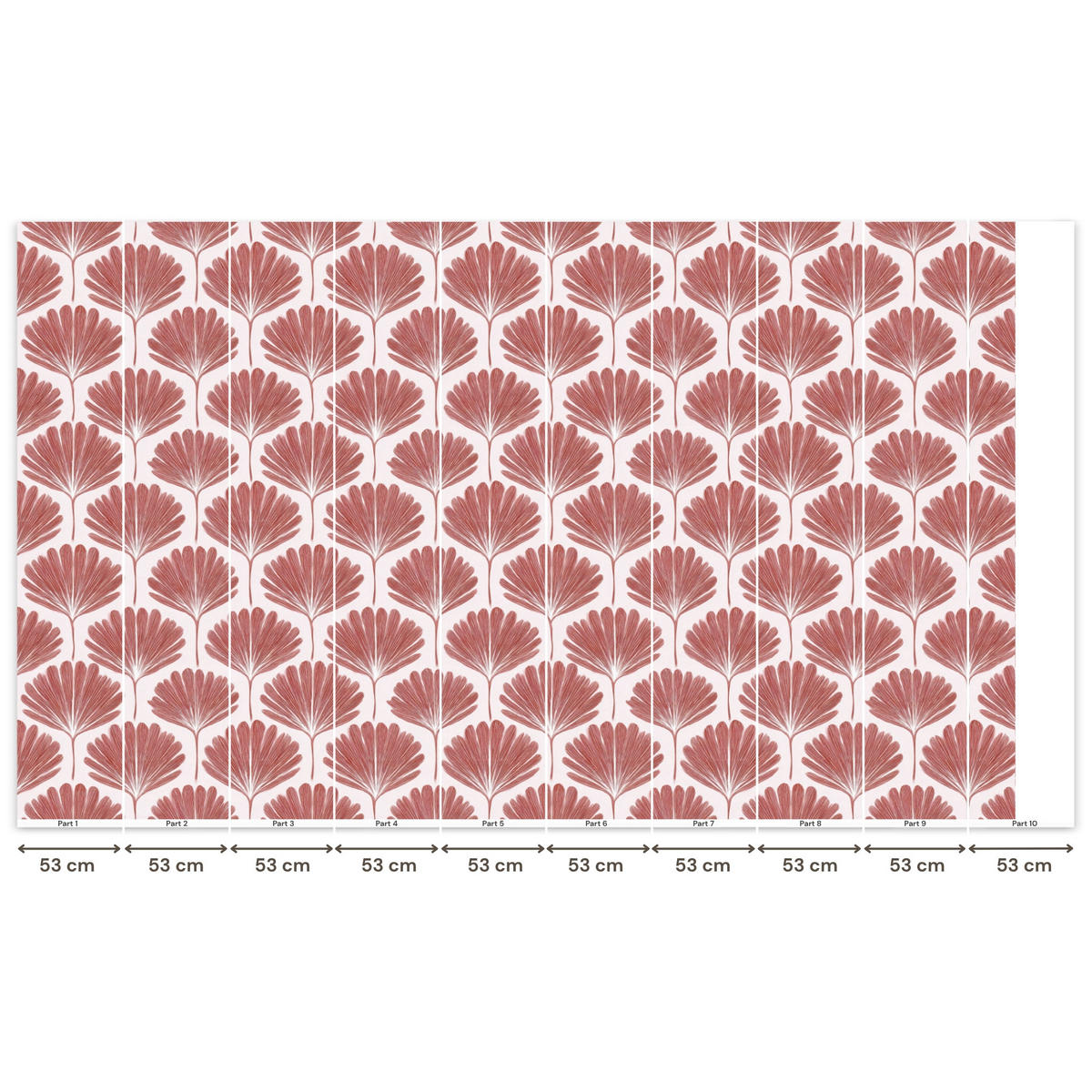 TAPETE - Fächer - Motiv - Terra - 450x280 cm - Rotbraun, Papier (450/280cm) - OnlyWow