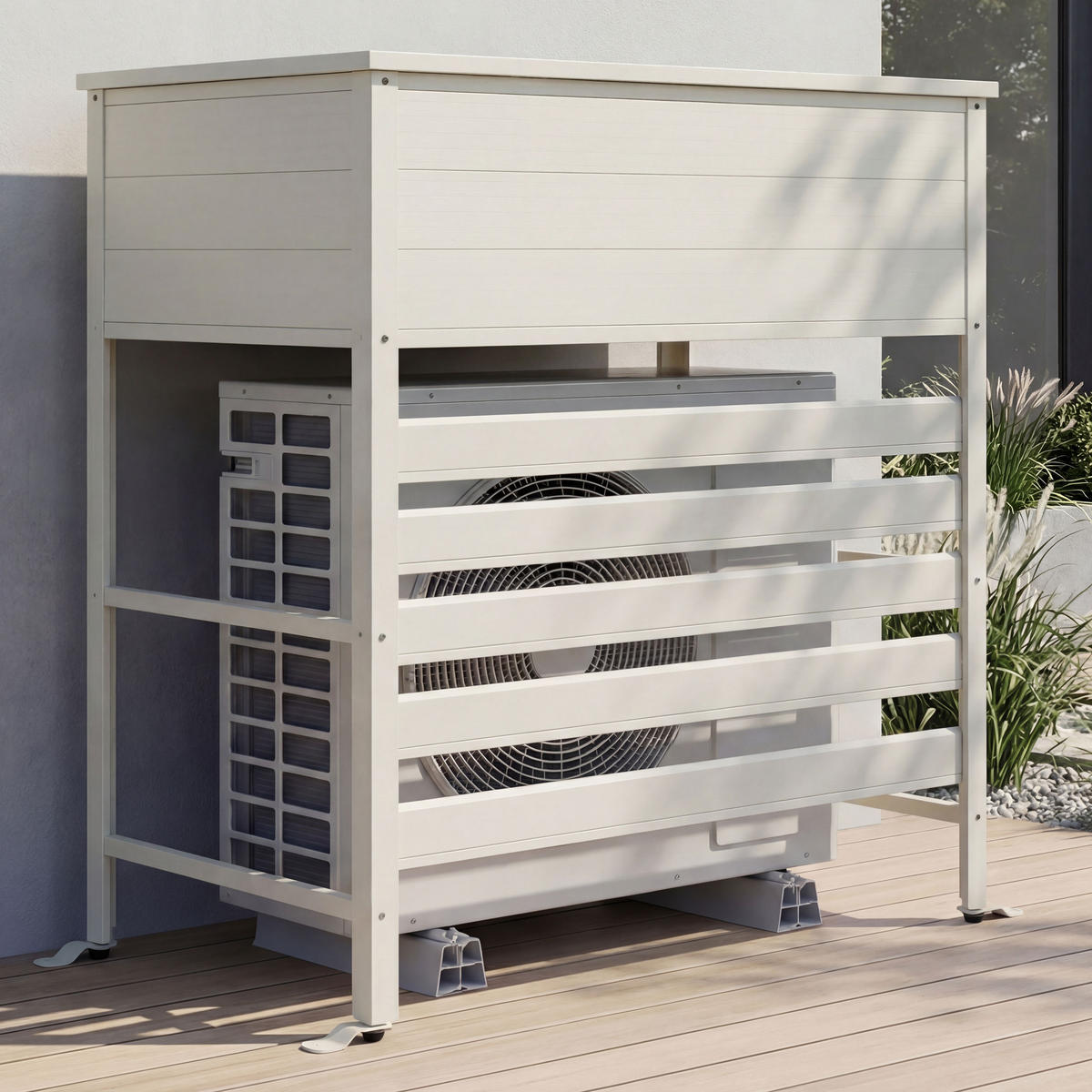 VERKLEIDUNG für Klimaanlage/Wärmetauscher 110x96x43cm Grau-Weiß - Weiß, Metall (96/110/43cm) - PROREGAL