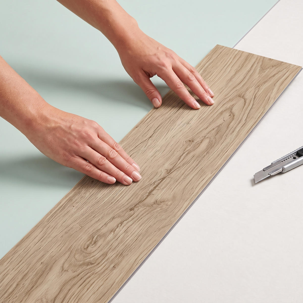 VINYLGOLV Ljus ek 36-pack självhäftande 15,2x91,4 cm - Beige, Plast (91.4/15.2/0.2cm) - Relaxdays
