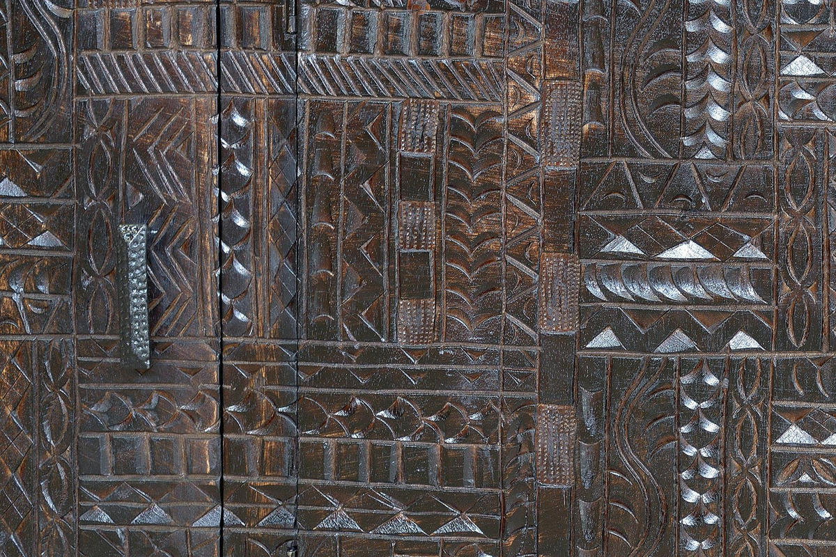 SIDEBOARD aus Mangoholz und Eisenbeinen - Dunkelbraun, Holz (40/85/180cm) - Giner y Colomer