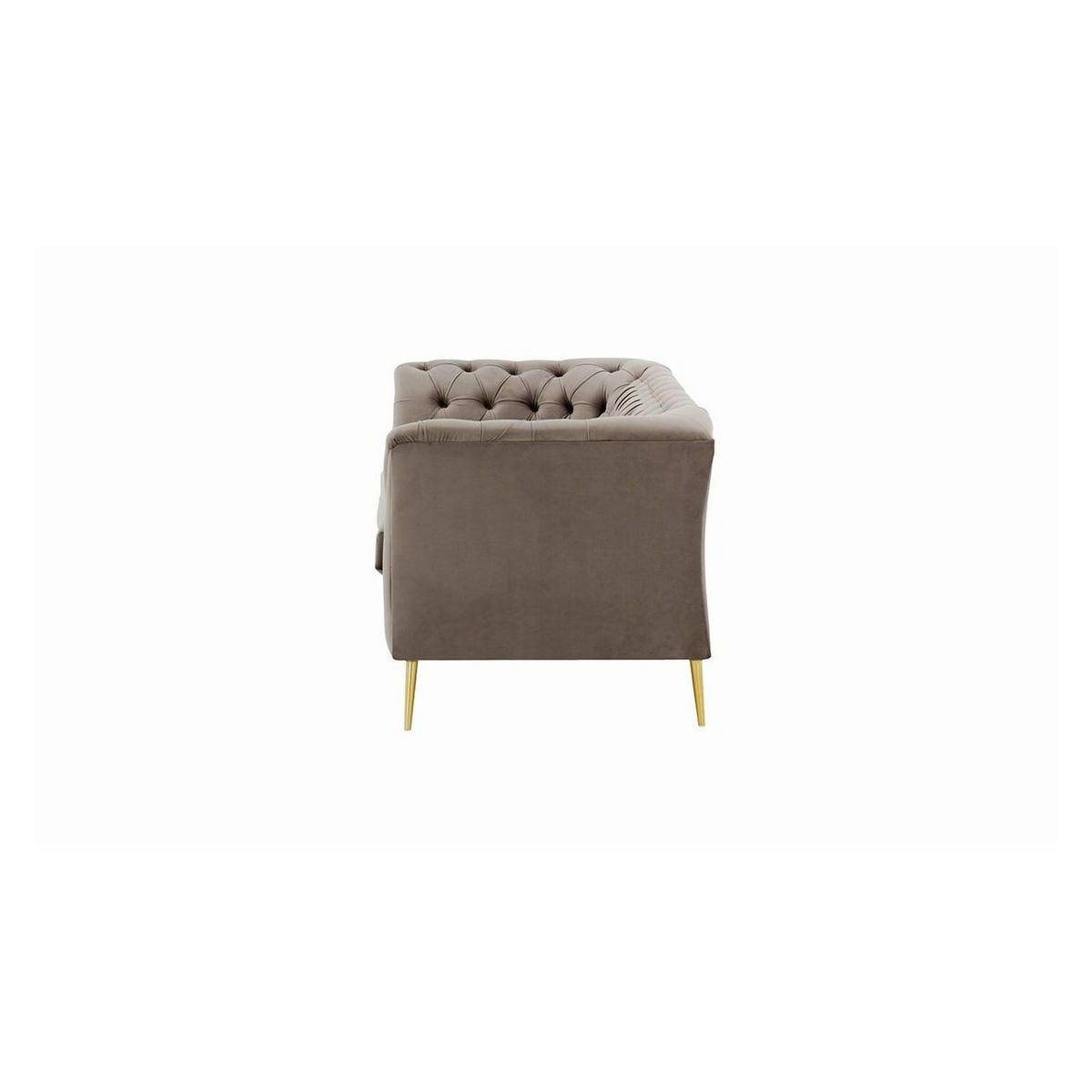 2,5-SITZER-SOFA Chesterfield Modern-Velluto 17 - Braun, Holz/Textil (209/74/80cm)