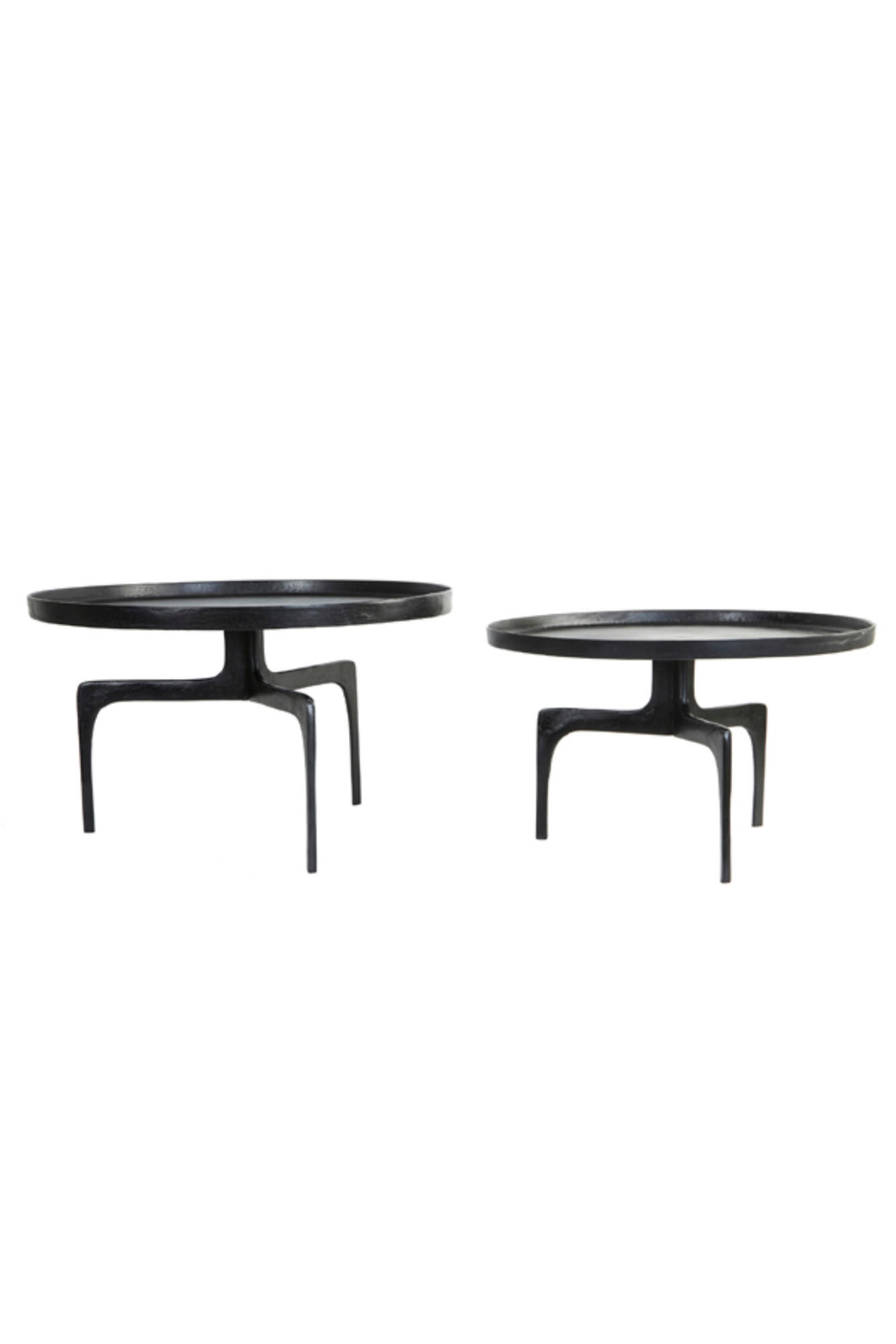 COUCHTISCH Pano Bronze Ø75/44 cm 2er-Set - Schwarz, Metall (75/75/44cm) - Light & Living