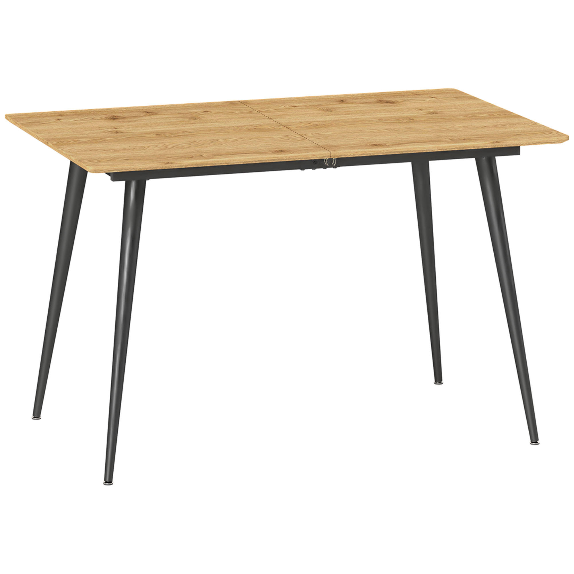 HOMCOM ROZKLÁDACÍ JÍDELNÍ STŮL 120/160 x 75 cm Kuchyňský stůl pro 6–8 osob Ocel, přírodní