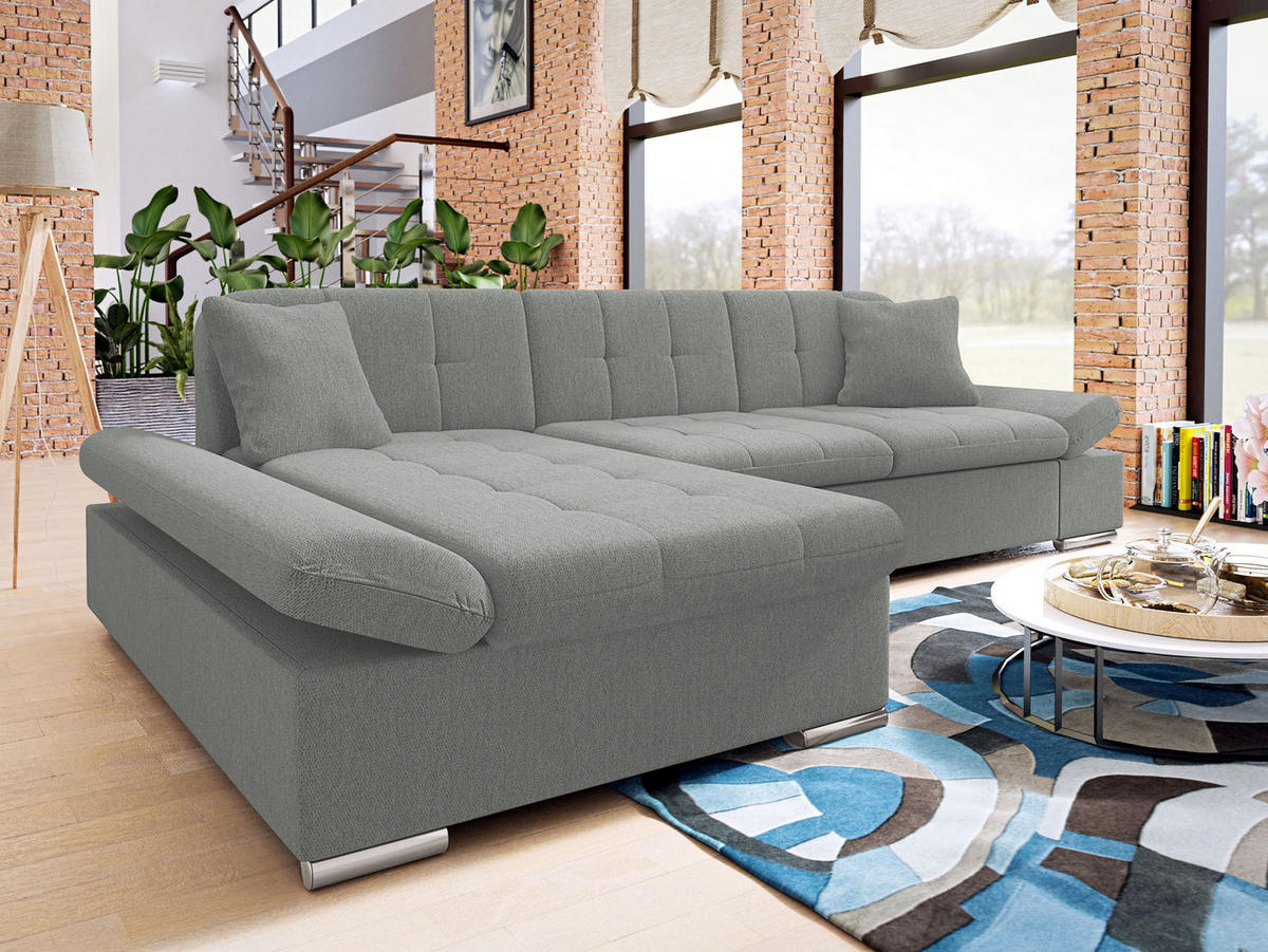 ECKSOFA Malwi, Seite: Links - Alufarben, Holz/Textil (278/161cm) - MIRJAN24
