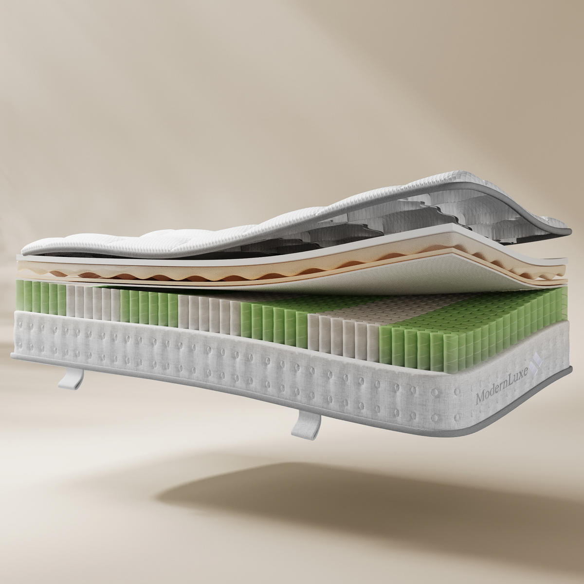 TASCHENFEDERKERNMATRATZE 140/200 cm Weiß H3 - Weiß, Textil (140/200cm) - Oxeza