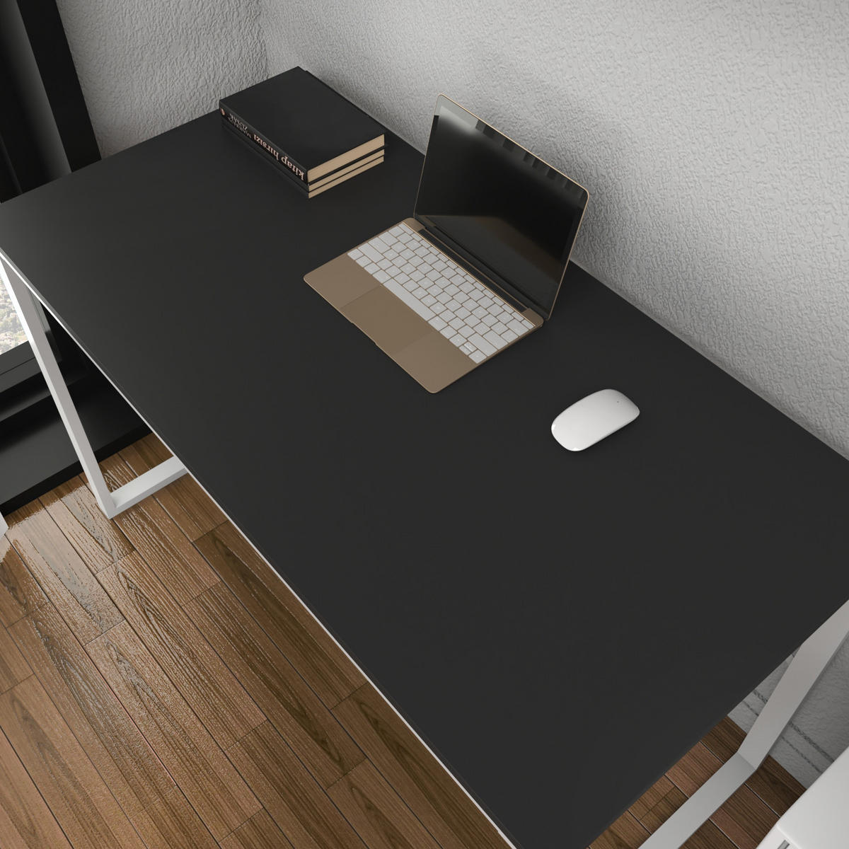 COMPUTERTISCH Layton Weiß Anthrazit - Dunkelbraun, Holzwerkstoff (60/120/16cm) - Decorotika