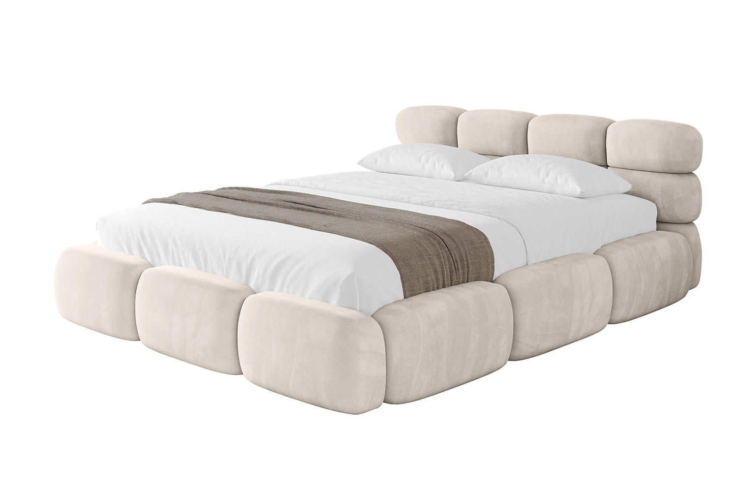 POLSTERBETT mit Bettkasten und Lattenrost, Boxbett ohne Matratze - NOMA 180x200 Beige - Beige, Holzwerkstoff/Textil (180/200cm) - ALTDECOR