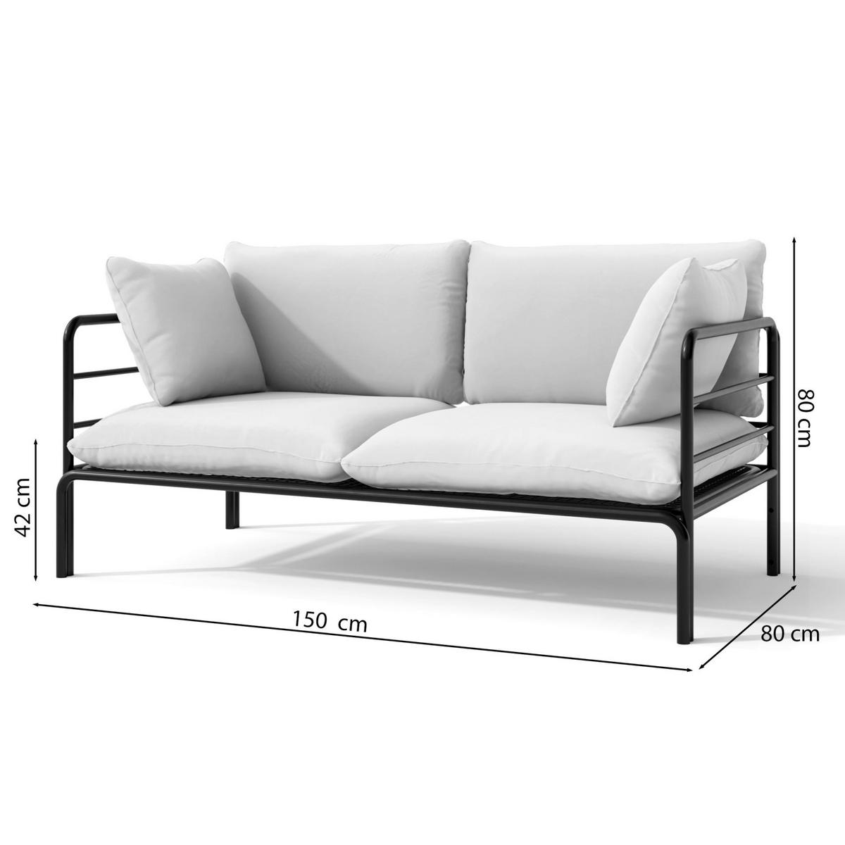 GARTEN-SOFA Worcully Anthrazit/Schwarz - Anthrazit, Textil (150/80/80cm) - Selsey