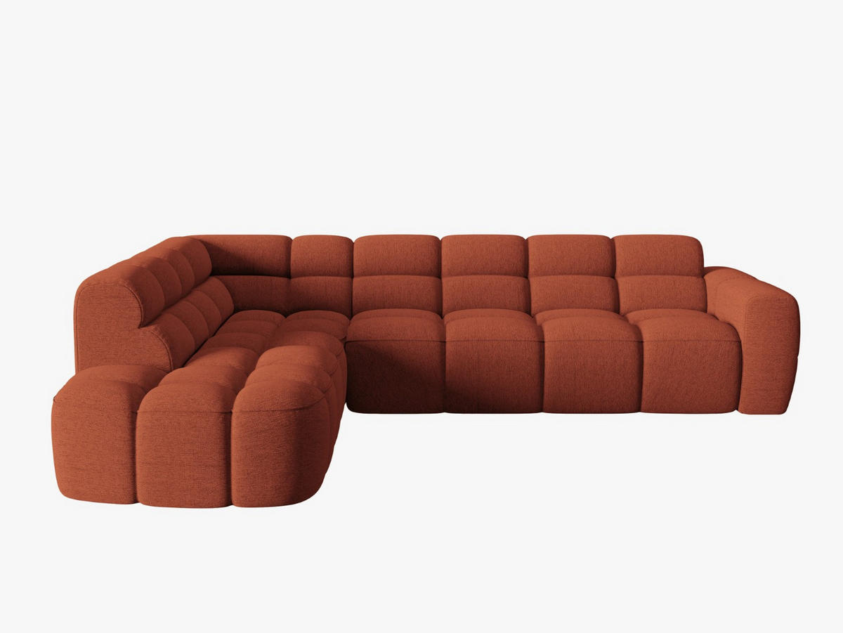 ECKSOFA links Lisa aus strukturiertem Stoff koralle 5 Sitzplätze - Koralle, Textil (234/293cm) - Micadoni