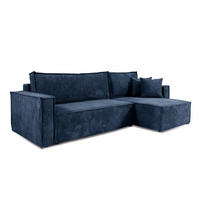 ECKSOFA Ezekiel 3 Sitzplätze Blau - Blau, Holz (236/145cm) - Petits-meubles