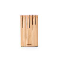 MESSERBLOCK Profile aus Holz, für 5 Messer, Matt Steel - Silberfarben, Metall (11.9/24.2/14cm) - Brabantia
