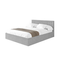 POLSTERBETT mit Bettkasten und Lattenrost, Boxbett ohne Matratze - PARI 180x200 Grau - Hellgrau, Holzwerkstoff/Textil (180/200cm) - ALTDECOR