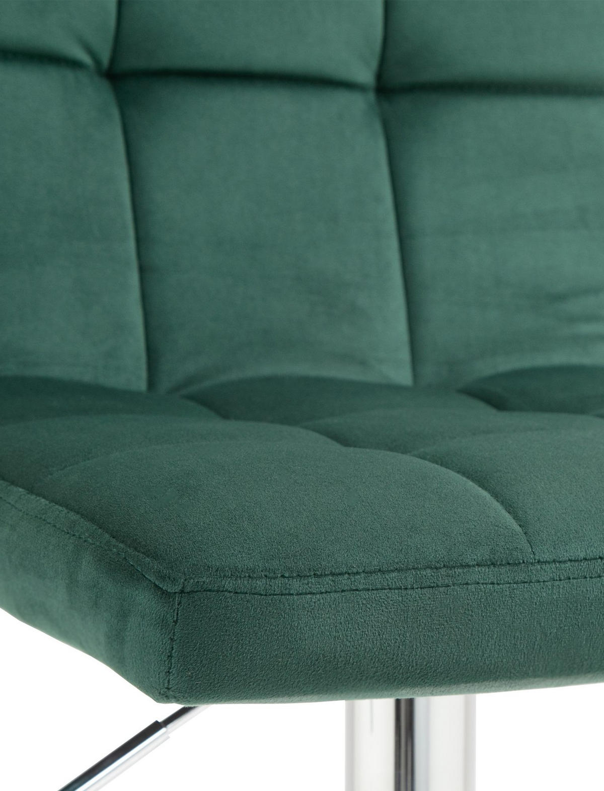 BARHOCKER BRISBAN Grün Samt Chrom - Grün, Textil/Metall (46/94/47cm) - DELUKE