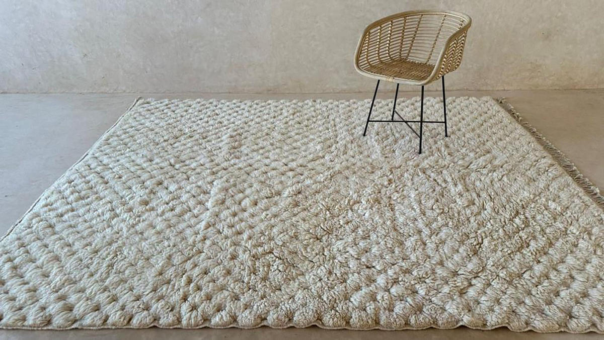 BERBERTEPPICH aus Marokko aus reiner Wolle 200x 300 cm - Beige, Naturmaterialien (200/300cm) - AFK Living