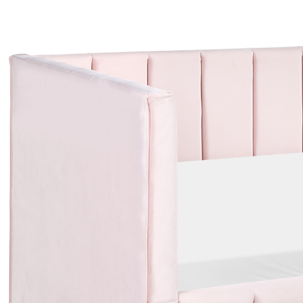 TAGESBETT Samtstoff 90/200 cm Pastellrosa Lisieux - Pink, Textil (90/200cm) - Beliani