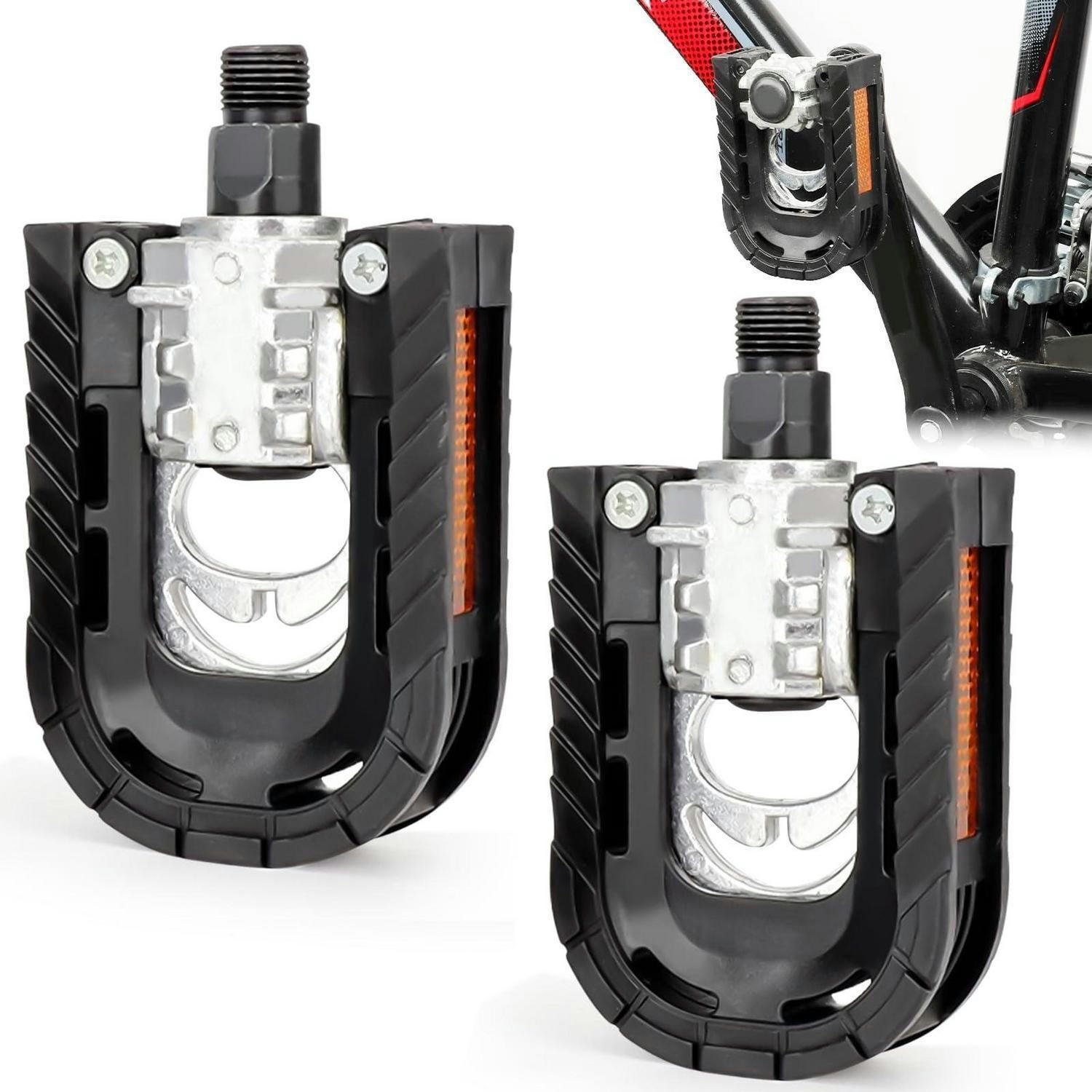 FAHRRADPEDALE Klappbar mit Reflektoren Aluminiumlegierung - Schwarz, Kunststoff (7/3/12.5cm)